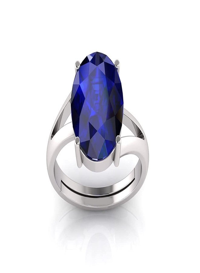 LMDPRAJAPATIS Natural Blue Sapphire Certified Jewelry Gifts Ring 9.25 Rati / 9.25 Carat Astrological Birthstone 925 Sterling Silver adjustable Ring - Image 1