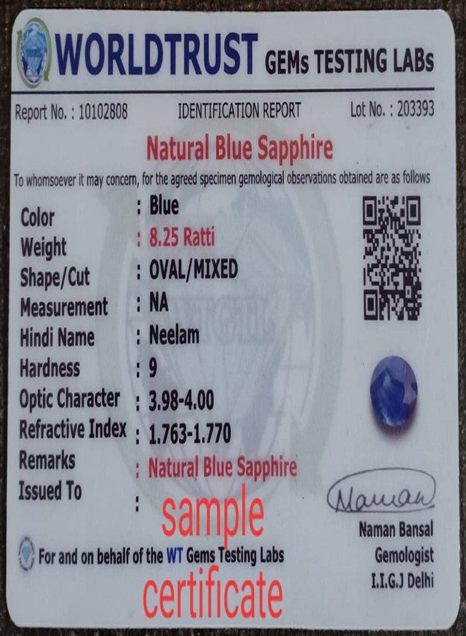 LMDPRAJAPATIS Natural Blue Sapphire Certified Jewelry Gifts Ring 9.25 Rati / 9.25 Carat Astrological Birthstone 925 Sterling Silver adjustable Ring - Image 3