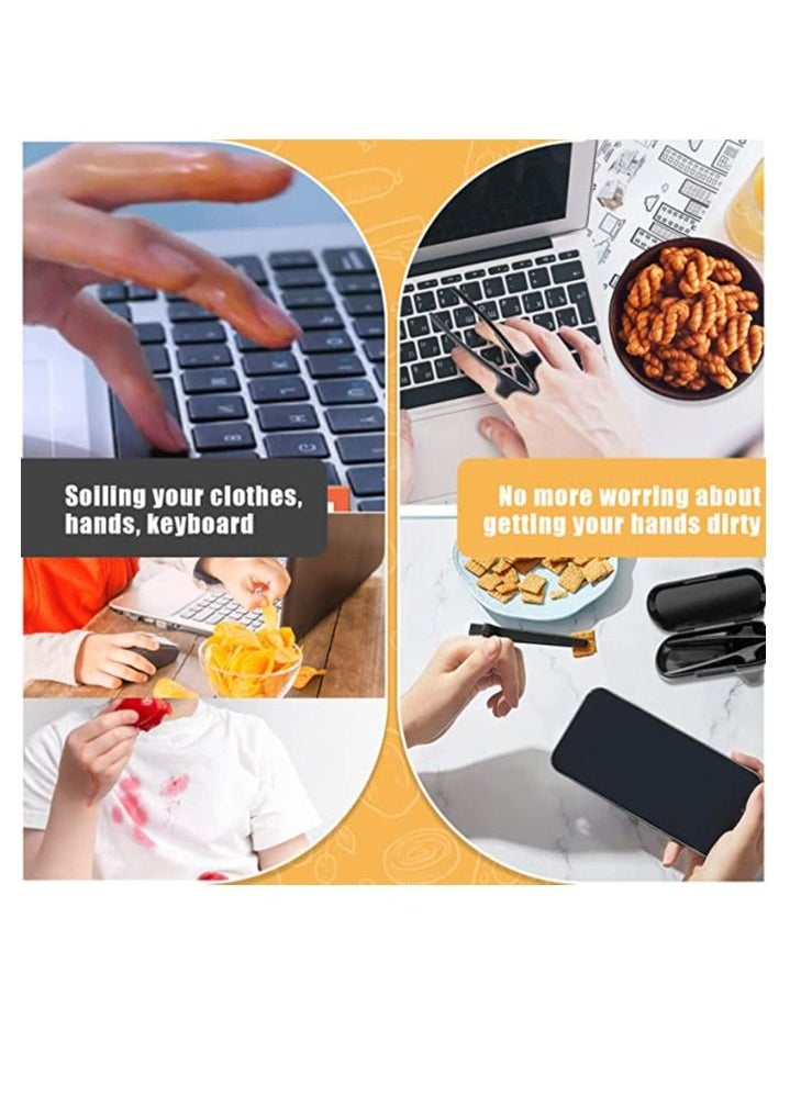 Generic - Upgraded Finger Chopsticks for Gamers with Box FingerChip Chopsticks Snacking Chopsticks Gamer Chopsticks Gaming Chopsticks Snack Chopsticks for Hands Snack Grabber - Image 1