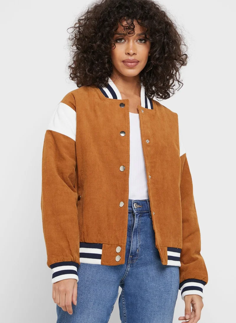 FOREVER 21 Corduroy Varsity Jacket