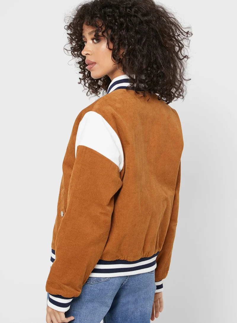 FOREVER 21 Corduroy Varsity Jacket
