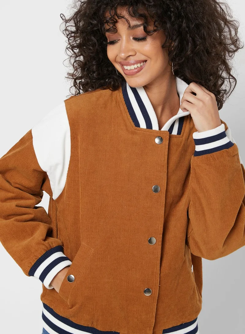 FOREVER 21 Corduroy Varsity Jacket