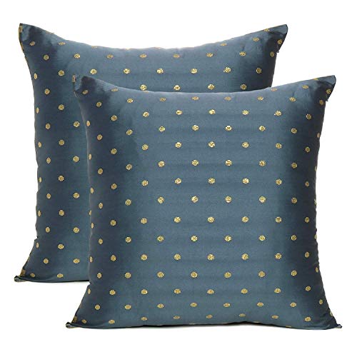 Oussum Art Silk Pillow Cover Cushion Cover Sofa Waist Throw Pillow Case Home Decor Set of 2 (24 x 24, Gray) - Image 1