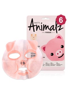 masque Bar masque BAR Pretty Animalz Pig Facial Sheet Mask 6 Pack  Korean Beauty Skin Care Treatment  Hydrates Moisturizes  Nourishes  Tightens Firms  Soothes  Spa Face Mask Sheets Animal Characters 