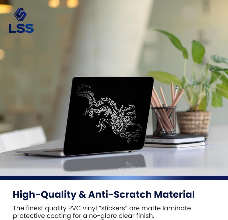 LSS Laptop 15 15.6 Skin Cover with Colorful Chinese Dragon Pattern for HP Dell Lenovo Apple Asus Acer Compaq - Fits 13.3" 14" 15.6" 16" (2 Wrist Pads Free) - Image 4