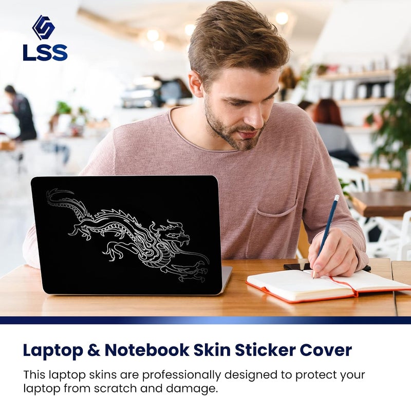 LSS Laptop 15 15.6 Skin Cover with Colorful Chinese Dragon Pattern for HP Dell Lenovo Apple Asus Acer Compaq - Fits 13.3" 14" 15.6" 16" (2 Wrist Pads Free) - Image 5