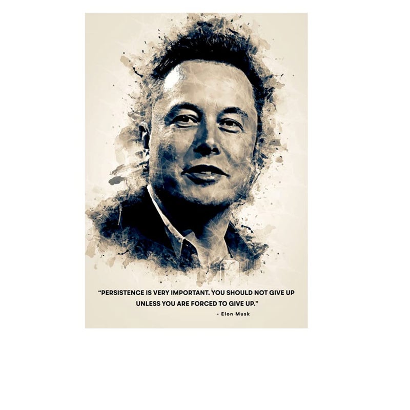 KARTMEN KARTMEN Elon Musk Motivational Rolled Poster for Room and Office Gloss paper 300gsm 12 X 18 Inch Multicolour