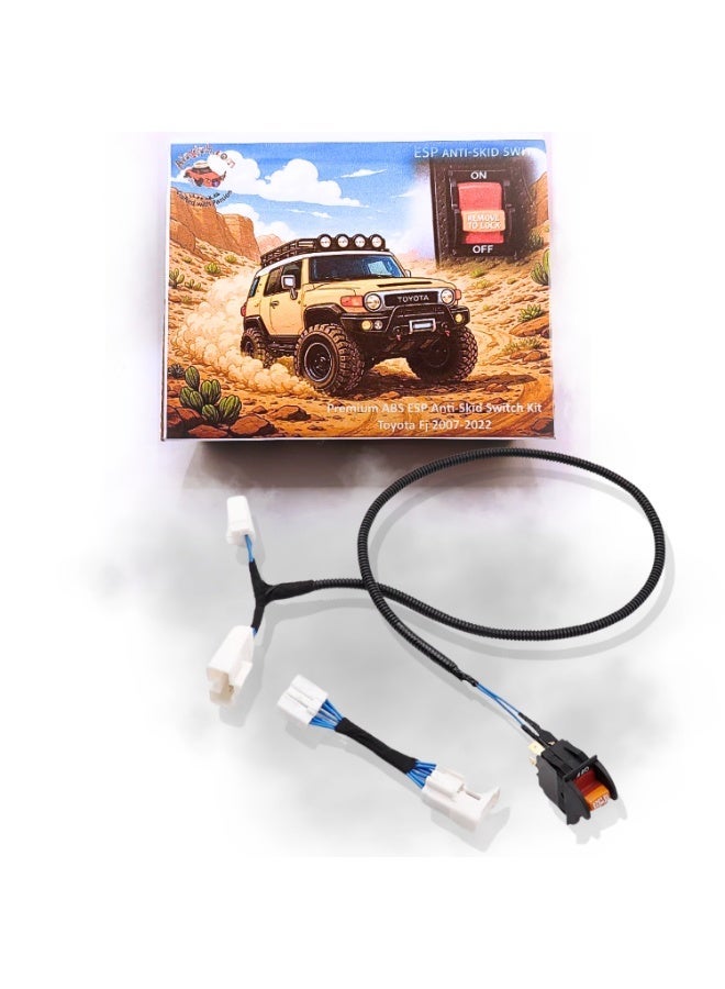 Alayjah, Premium ABS ESP Anti-Skid Switch Kit, Compatible With Toyota Fj Prado 2007-2022, 1 Year Warranty, Mud Escape Switch Wheel System Modification Off-Road Non-Slip, Traction Control - Offroad Switch - Image 1