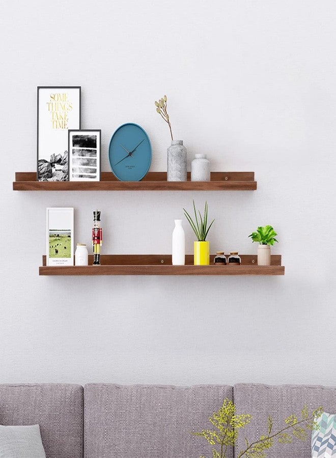 Carpentray كاربنتراي (مجموعة من 1 رفوف جدارية عائمة من الخشب بلون الجوز الفاتح مقاس 30 بوصة، مناسبة لرفوف الكتب الجدارية، ورفوف عرض الصور وإطاراتها، مع حافة، ورفوف تخزين مزخرفة) - Image 5