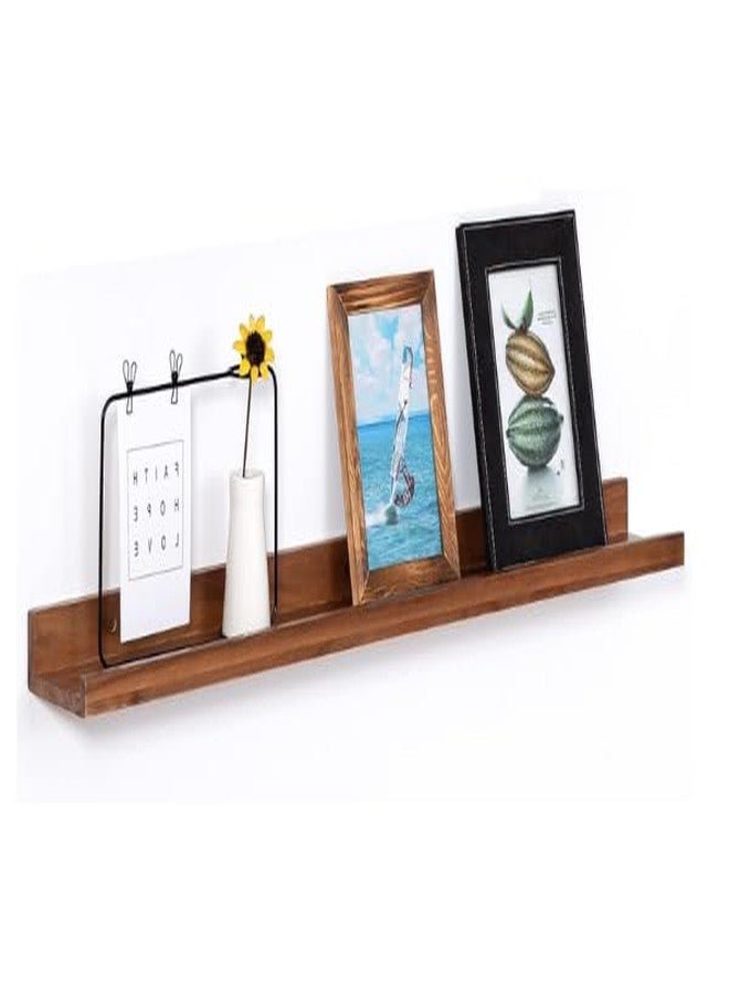 Carpentray كاربنتراي (مجموعة من 1 رفوف جدارية عائمة من الخشب بلون الجوز الفاتح مقاس 30 بوصة، مناسبة لرفوف الكتب الجدارية، ورفوف عرض الصور وإطاراتها، مع حافة، ورفوف تخزين مزخرفة) - Image 1