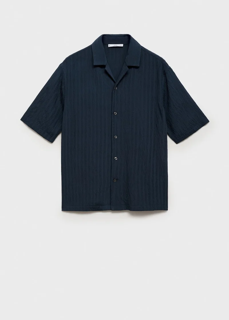 Mango Man  Striped Embroidered Regular Fit Shirt for Men | Best Price UAE