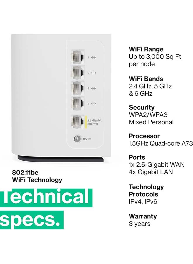 لينكسيس نظام شبكة واي فاي Velop Pro 7 | جهاز توجيه شبكي إدراكي ثلاثي النطاق بسرعات تزيد عن 10 جيجابت في الثانية | تغطية منزلية كاملة تصل إلى 3000 قدم مربع | توصيل أكثر من 200 جهاز | 1 حزمة MBE7001 أبيض - Image 4