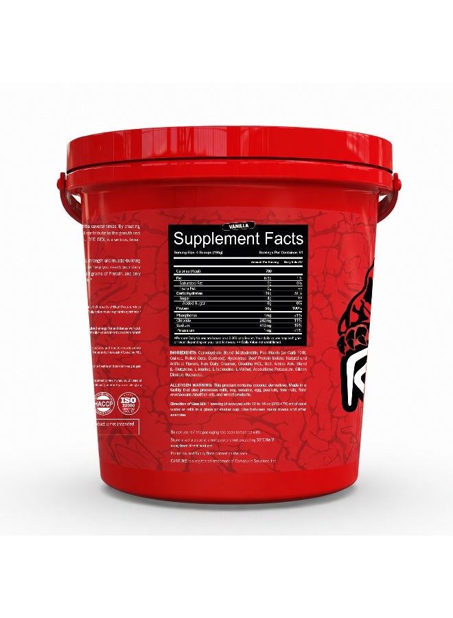 RED REX Beef Mass Gainer Powder - Vanilla Flavor - 22lb (10.0kg) - 50 g Protein Per Serving - 51 Servings - for Muscle Growth & Recovery - Image 3