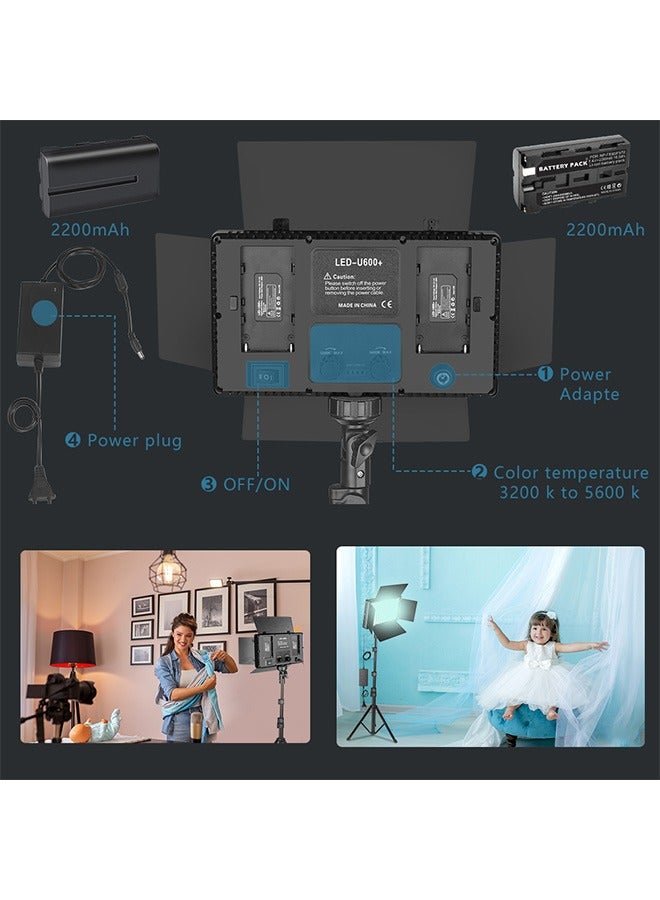Loquat U800 LED Photo Studio Light for Tiktok Youbute Game Live Video Lighting Portable Video Recording Photography Panel Lamp - Image 2