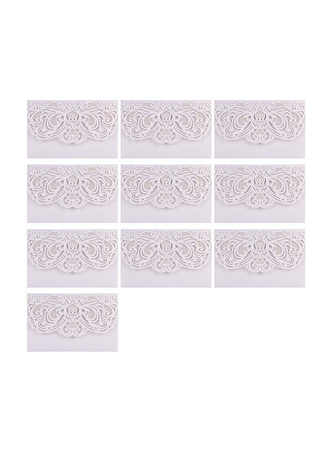 NIBEMINENT 10-Piece Pearl Paper Floral Invitation Card - Image 1