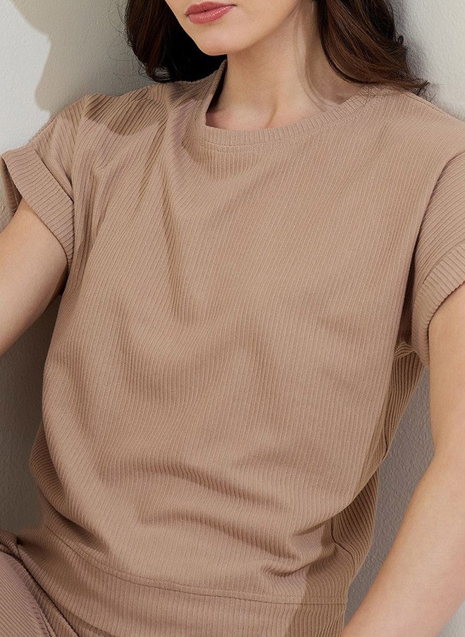 StyleStone طقم تي شيرت وسروال بتصميم ذاتي من ستايل ستون برقبة دائرية - Image 2