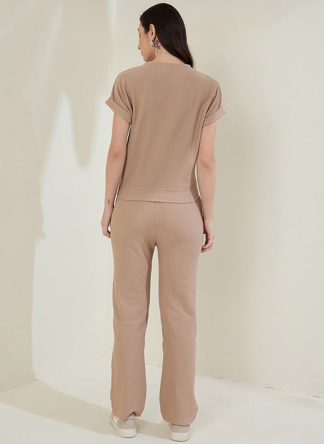 StyleStone طقم تي شيرت وسروال بتصميم ذاتي من ستايل ستون برقبة دائرية - Image 5