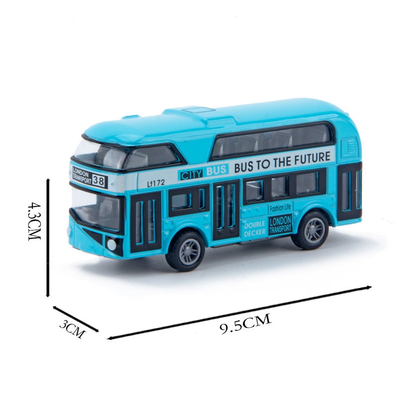1:43 Scale Alloy Double-Decker Bus Model Toy Sky Blue 