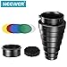 Neewer Neewer Medium Aluminium Alloy Conical Snoot Kit with Honeycomb Grid and 5 Pieces Color Gel Filters for Bowens Mount - Image 2