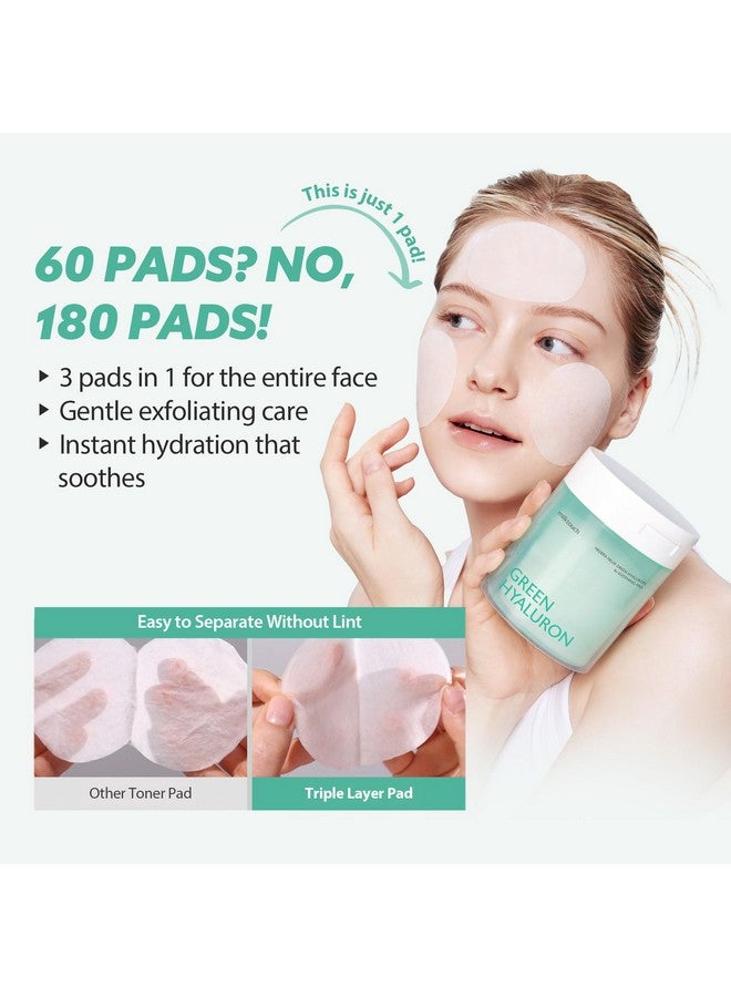 ميلك تاتش وسادات تونر حمض الهيالورونيك الخضراء - وسادات مرطبة ومهدئة للوجه بحمض الهيالورونيك وسنتيلا آسياتيكا للبشرة الحساسة والعناية بالمسام والاستخدام اليومي والتهدئة والترطيب والعناية بالبشرة الكورية 60 قطعة - Image 2