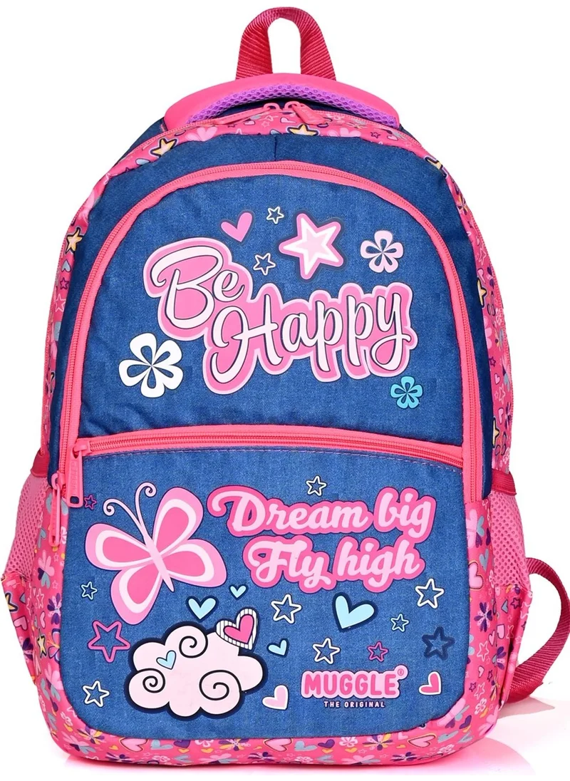 muggle MU 7464 Be Happy School Backpack Set of 3