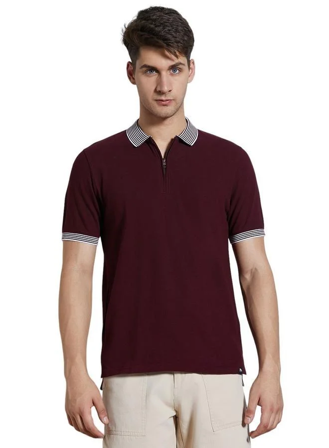 Dennis Lingo  Men'S Rust 100% Cotton Solid Pattern Regular Fit T-Shirt for Men | Best Price UAE