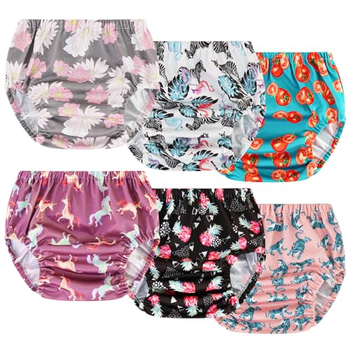 Joyo roy 6Pcs Waterproof Cloth Diaper Cover Reusable Plastic Training Pants for Toddlers Plastic Diaper Covers for Baby Girls Leak Proof Rubber Pants for Potty Training Covers for Cloth Diapers 3T - Image 1