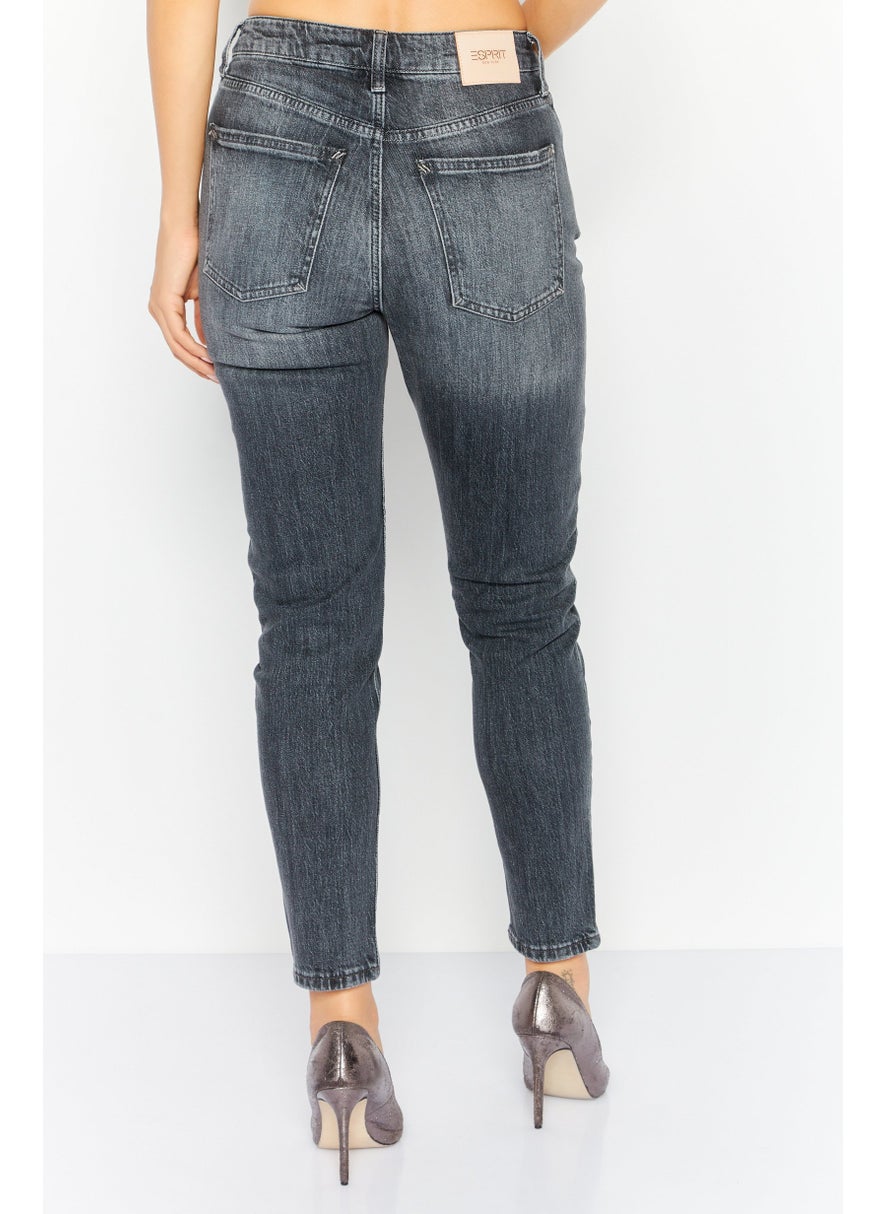 ESPRIT - Women Regular Fit Washed Stretchable Jeans, Black - Image 1