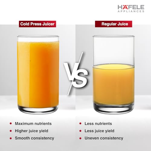 Hafele Magnus Prime Cold Press Juicer, 100mm Wide Chute, All-in-1 Fruit & Vegetable Juicer, 50RPM Speed for Max Nutrition,Maximum Extraction of Juice, 250W - Image 3
