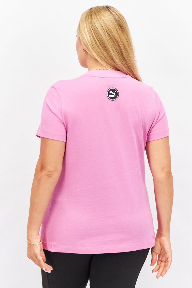 PUMA Women Sportswear Fit Short Sleeve Brand Logo Training T-Shirt, Pink - Image 2