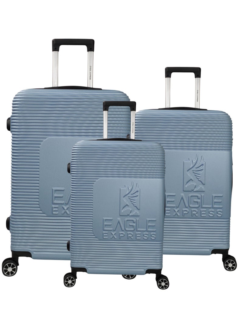 Eagle Express HORIZONE ABS HARD TROLLEY 20,24,28 inch 3 Piece Set ICE BLUE  - Image 1