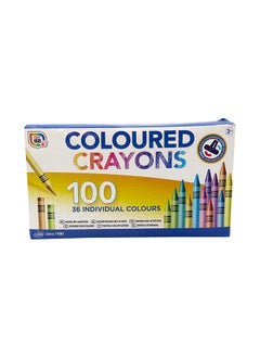 RMS 100 Colouring Crayons With Sharpener – 36 Individual Colors – Includes Super Crayon Sharpener  - Image 3