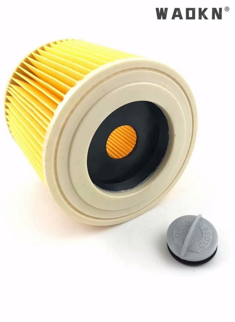 WAOKN Replacement Vacuum Filter for Kärcher WD3 Cleaners Cartridge HEPA WD2250 WD3.200 MV2 MV3 WD2 WD3P WD 2200 SE 4001 Wet & Dry Cleaner  - Image 1