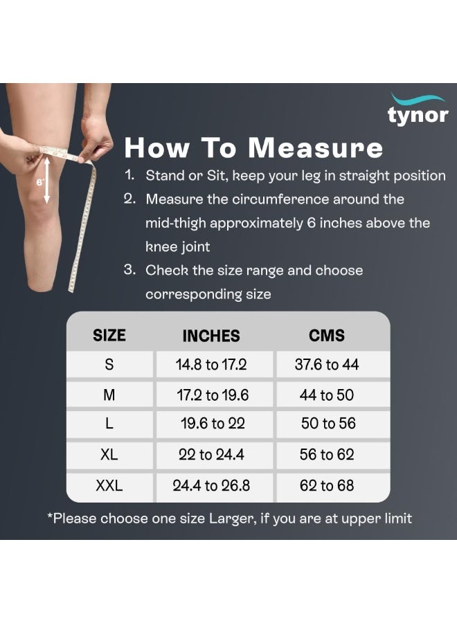 Tynor Compression Stocking Mid Thigh Classic, Beige, Large, 1 Pair - Image 2