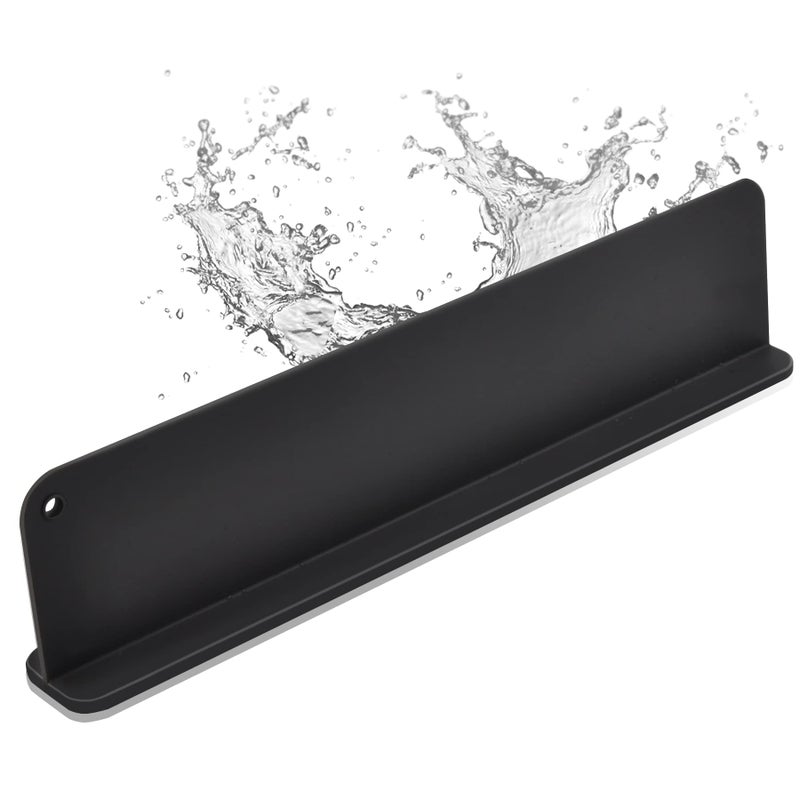 Mofason Silicone Sink Splash Guard, Sink Splash Guard with Suction Cup, Kitchen Sink Splash Guard that Can Be Placed Behind the Sink, Sink Splash Guard(17.3 x 4.1 Inch Black) - Image 1