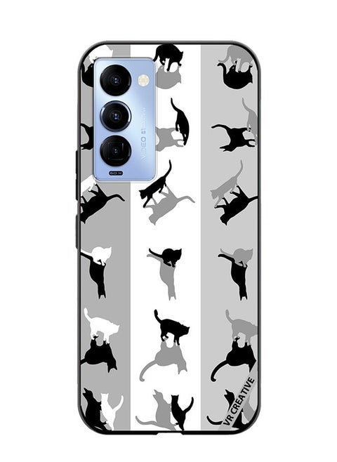 Protective Case Cover For Tecno Camon 18/18 P Cats Spook Design Multicolour