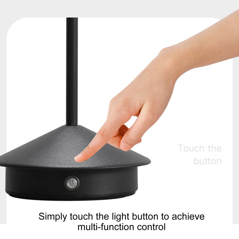 LED Mushroom Night Light Restaurant Table Lamp Bedside Ambient Light Touch Switch Infinitely Dimmable Tri-color Dimming 1800mah Battery - Image 3