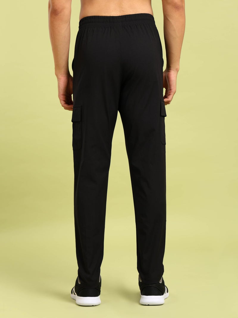 TECHNOSPORT Mens Polyester Regular Fit Solid Cargo for Activewear, Regular Use and Quick Dry - (MPOR99BLK_Black_3XL) - Image 2