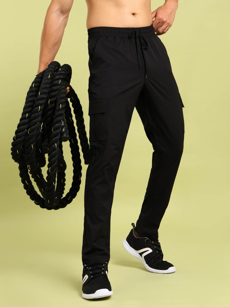 TECHNOSPORT Mens Polyester Regular Fit Solid Cargo for Activewear, Regular Use and Quick Dry - (MPOR99BLK_Black_3XL) - Image 5