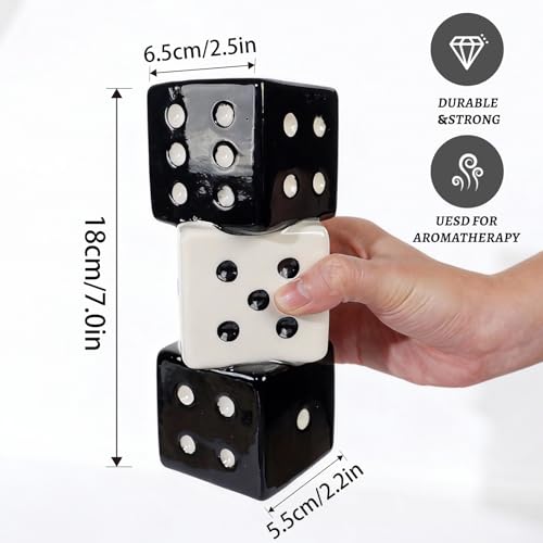Tnstbiee Triple Dice Ceramic Vase – Elegant Black & White Decorative Vase for Home & Bar, Perfect for Flowers | Unique Centerpiece for Dining Table, Coffee Table & Entryway | Stylish Decor for Kitchen - Image 2