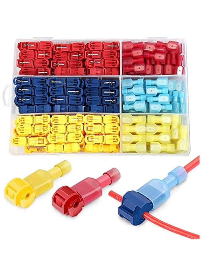 BWSJ Quick Connect Wire Terminals TTap Self Stripping with Nylon Fully Insulated Male Quick onnect Kit Mains Branch Wire Clamp Set 240 - Image 1