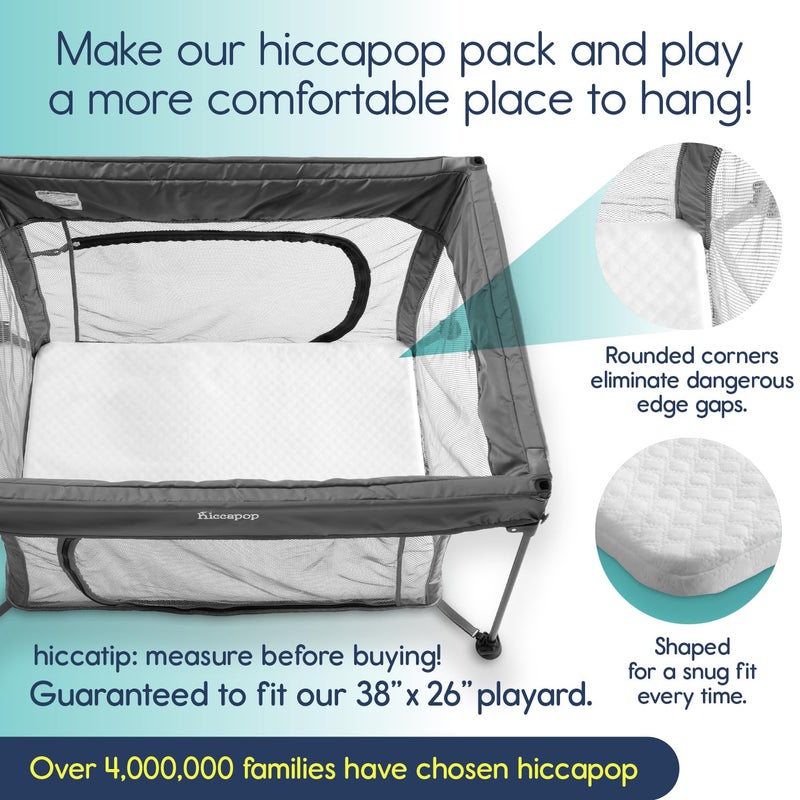 hiccapop Pack and Play Mattress Pad 38x26x15 Playard Pad Portable Crib Mattress 15 Thick - Image 2