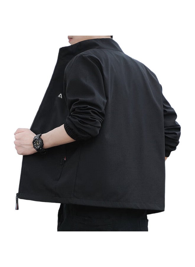 ROMON Jacket For Men, Trendy Autumn Business Executive Stand-Collar Loose Casual Windproof Coat, Men'S Clothing Jk83, Gray, 2Xl - Image 2
