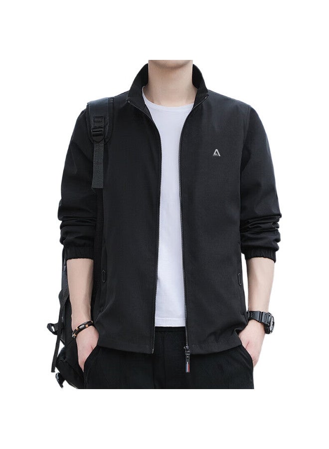 ROMON Jacket For Men, Trendy Autumn Business Executive Stand-Collar Loose Casual Windproof Coat, Men'S Clothing Jk83, Gray, 2Xl - Image 3
