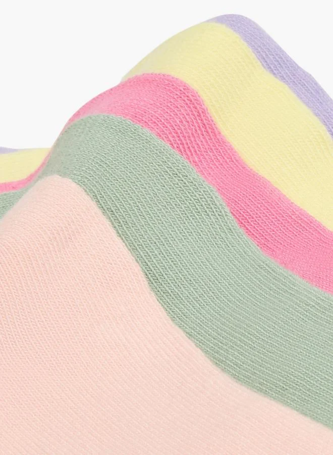Little Missy MULTICOLOR Floral Print Crew Lenght Socks - Set of 5 for Women | Best Price UAE