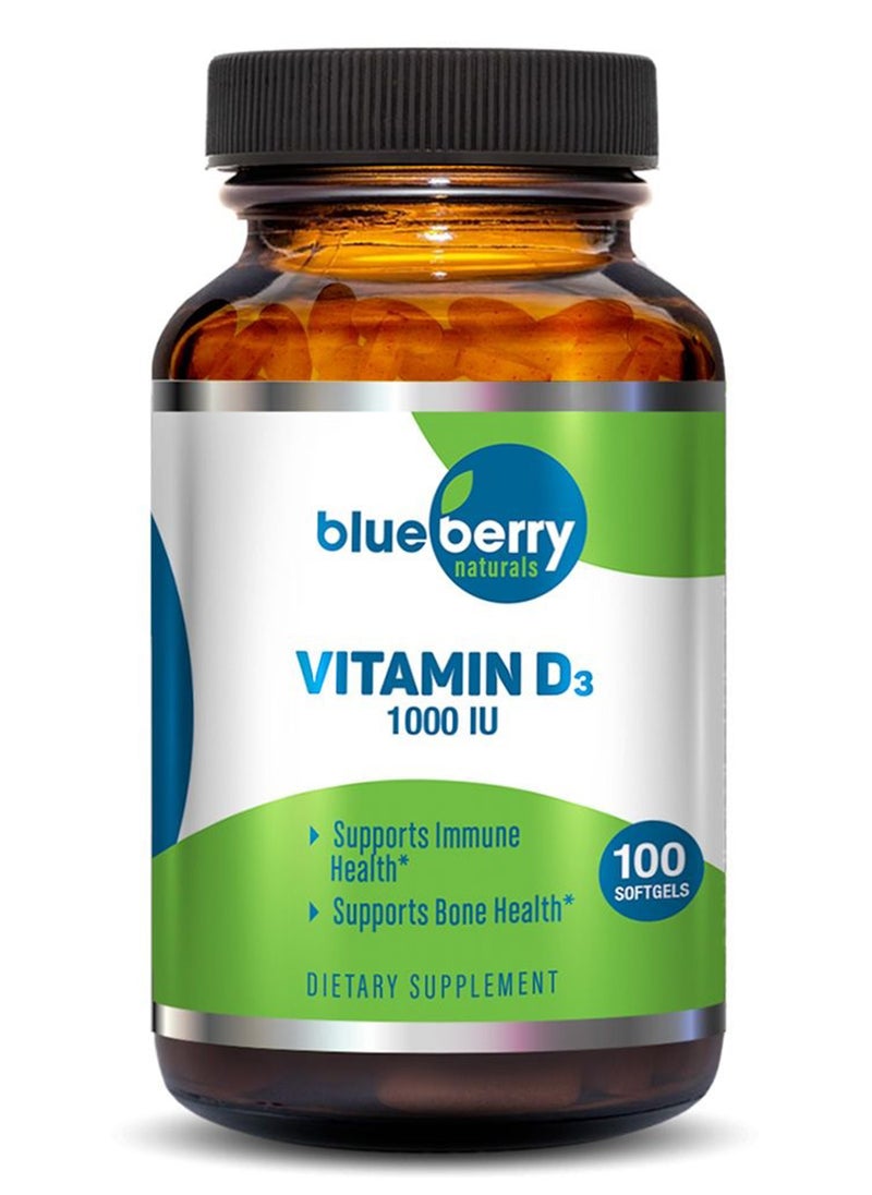 blueberry NATURALS - فيتامين د3 1000 وحدة دولية سوفتغيل 100 كبسولة - Image 1