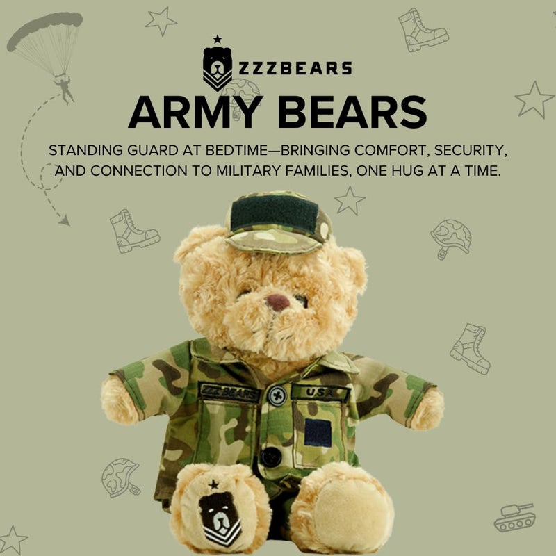 ZZZ Bears SGT Sleeptight Army Teddy Bear with Storybook  Sleep System Comforting Gift for Army Kids Helps with Bedtime Routine Deployment Separation  Emotional Support - Image 3
