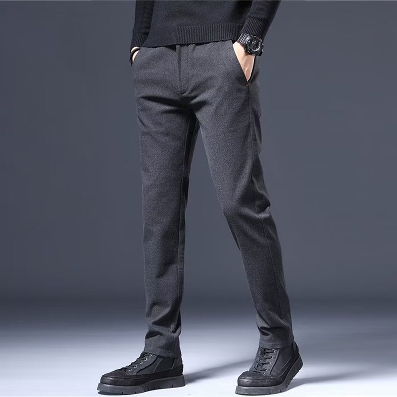 2023 New Mens Casual Slim Fit Pants Blue  - Image 3
