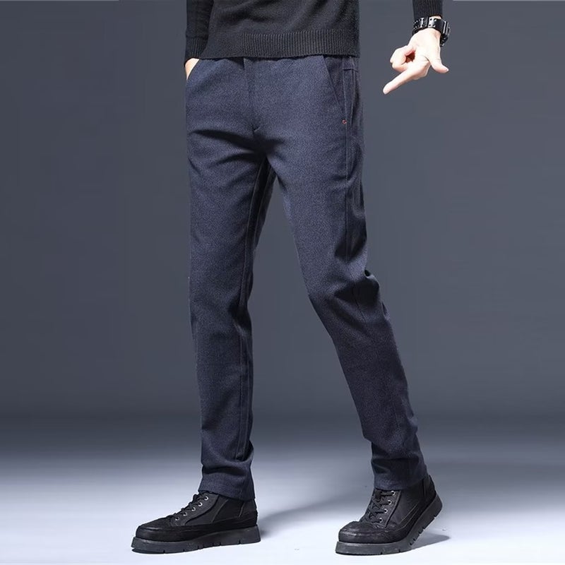 2023 New Mens Casual Slim Fit Pants Blue  - Image 1
