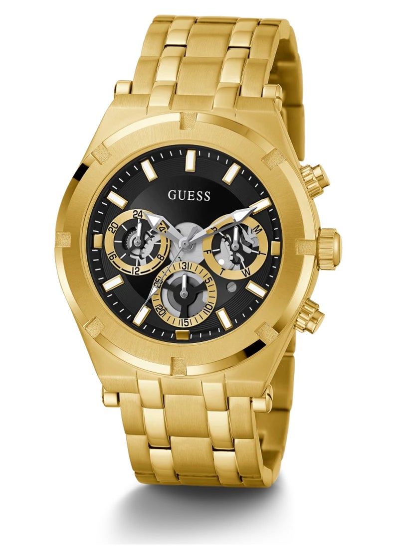 GUESS ساعة كونتيننتال للرجال باللون الذهبي من الستانلس ستيل GW0260G2  - Image 5